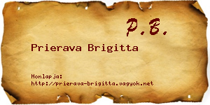 Prierava Brigitta névjegykártya